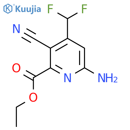 Ethyl 6-amino-3-cyano-4-(difluoromethyl)pyridine-2-carboxylate structure