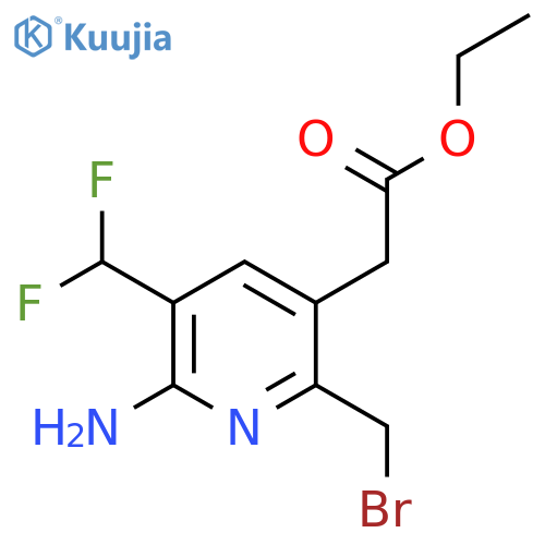 Ethyl 2-amino-6-(bromomethyl)-3-(difluoromethyl)pyridine-5-acetate structure