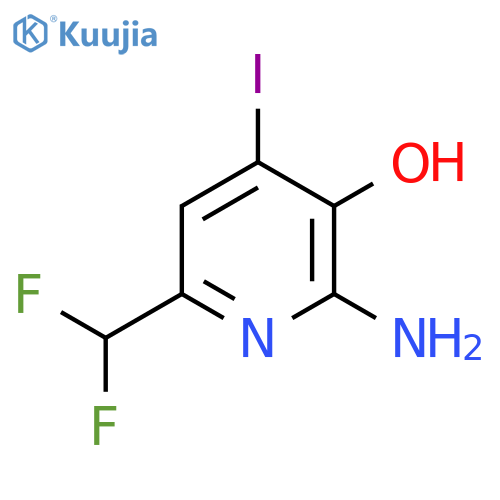 2-Amino-6-(difluoromethyl)-3-hydroxy-4-iodopyridine structure