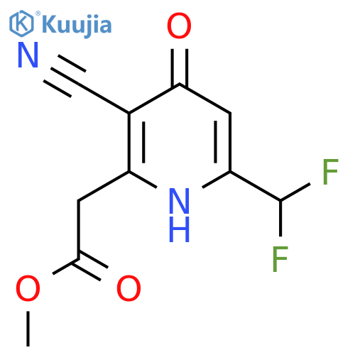 Methyl 3-cyano-6-(difluoromethyl)-4-hydroxypyridine-2-acetate structure