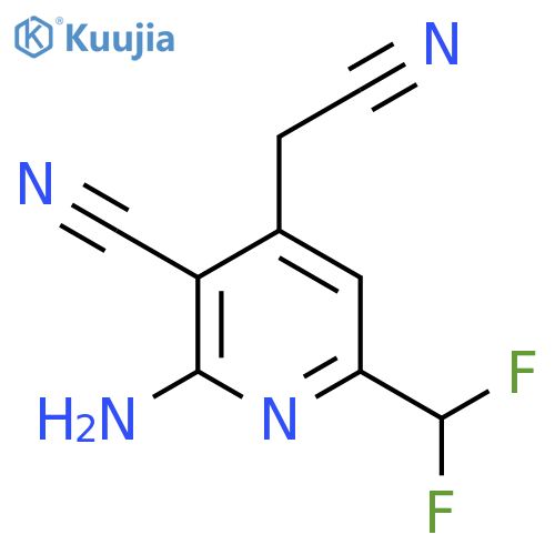 2-Amino-3-cyano-6-(difluoromethyl)pyridine-4-acetonitrile structure