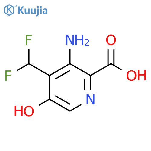 3-Amino-4-(difluoromethyl)-5-hydroxypyridine-2-carboxylic acid structure