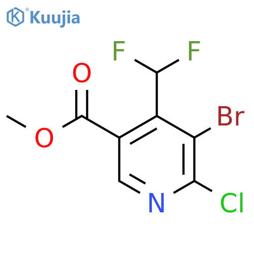Methyl 3-bromo-2-chloro-4-(difluoromethyl)pyridine-5-carboxylate structure