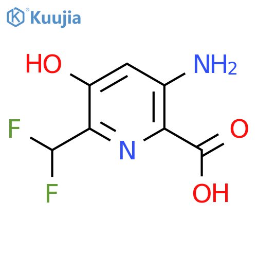 5-Amino-2-(difluoromethyl)-3-hydroxypyridine-6-carboxylic acid structure