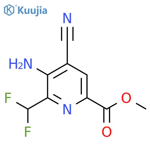 Methyl 3-amino-4-cyano-2-(difluoromethyl)pyridine-6-carboxylate structure