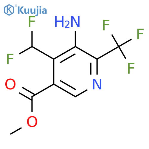 Methyl 3-amino-4-(difluoromethyl)-2-(trifluoromethyl)pyridine-5-carboxylate structure