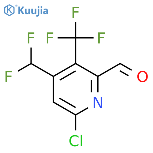 6-Chloro-4-(difluoromethyl)-3-(trifluoromethyl)pyridine-2-carboxaldehyde structure