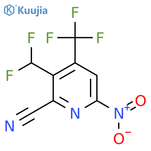 2-Cyano-3-(difluoromethyl)-6-nitro-4-(trifluoromethyl)pyridine structure