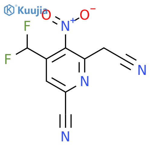 6-Cyano-4-(difluoromethyl)-3-nitropyridine-2-acetonitrile structure