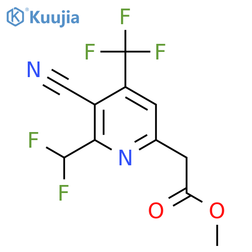 Methyl 3-cyano-2-(difluoromethyl)-4-(trifluoromethyl)pyridine-6-acetate structure