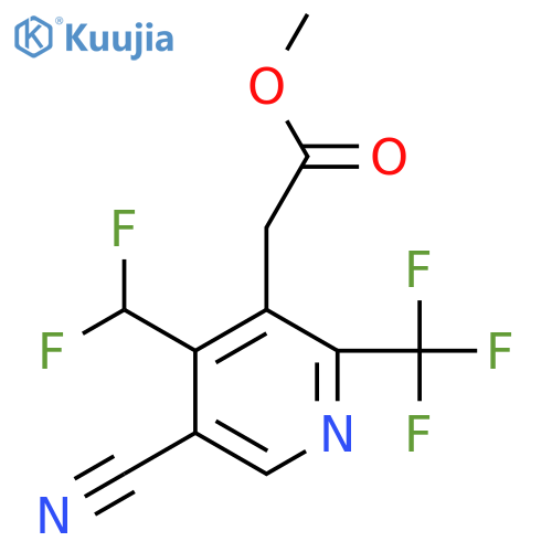 Methyl 5-cyano-4-(difluoromethyl)-2-(trifluoromethyl)pyridine-3-acetate structure