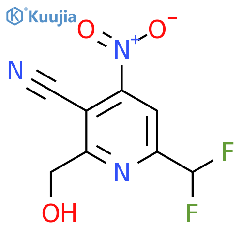 3-Cyano-6-(difluoromethyl)-4-nitropyridine-2-methanol structure