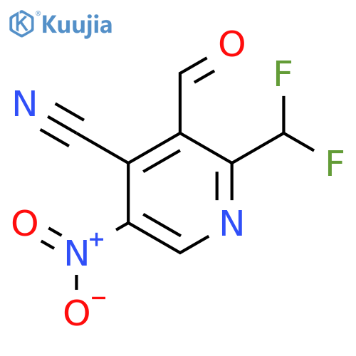 4-Cyano-2-(difluoromethyl)-5-nitropyridine-3-carboxaldehyde structure