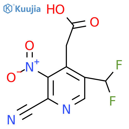 2-Cyano-5-(difluoromethyl)-3-nitropyridine-4-acetic acid structure