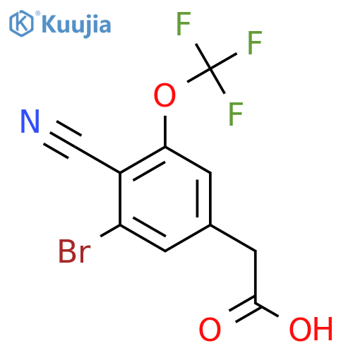 3-Bromo-4-cyano-5-(trifluoromethoxy)phenylacetic acid structure