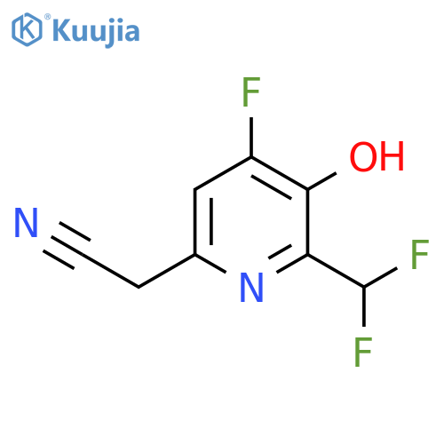2-(Difluoromethyl)-4-fluoro-3-hydroxypyridine-6-acetonitrile structure