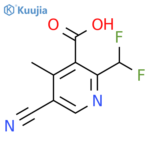 5-Cyano-2-(difluoromethyl)-4-methylpyridine-3-carboxylic acid structure