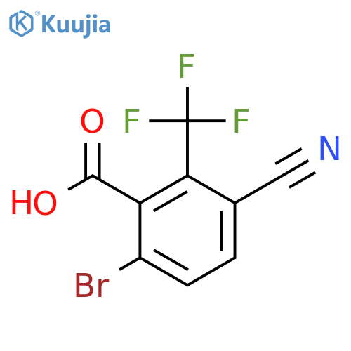 6-Bromo-3-cyano-2-(trifluoromethyl)benzoic acid structure