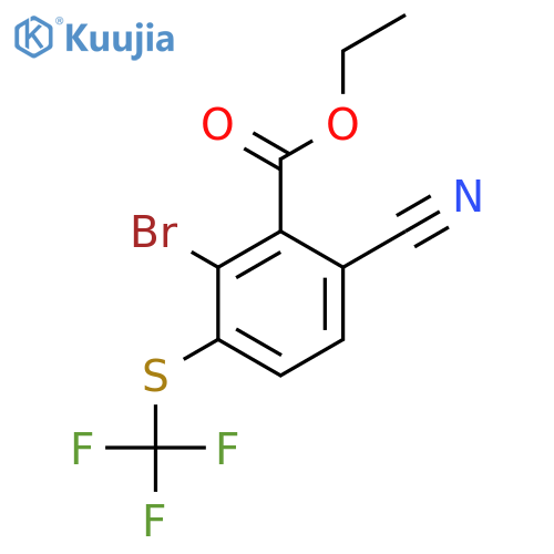 Ethyl 2-bromo-6-cyano-3-(trifluoromethylthio)benzoate structure