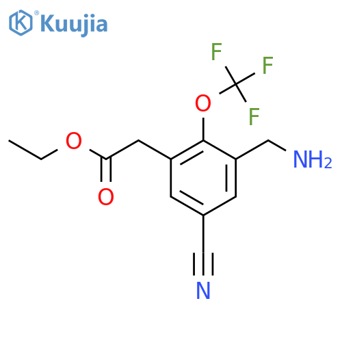 Ethyl 3-aminomethyl-5-cyano-2-(trifluoromethoxy)phenylacetate structure