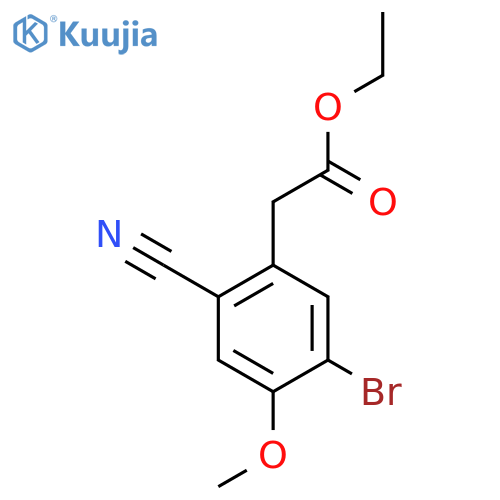 Ethyl 5-bromo-2-cyano-4-methoxyphenylacetate structure