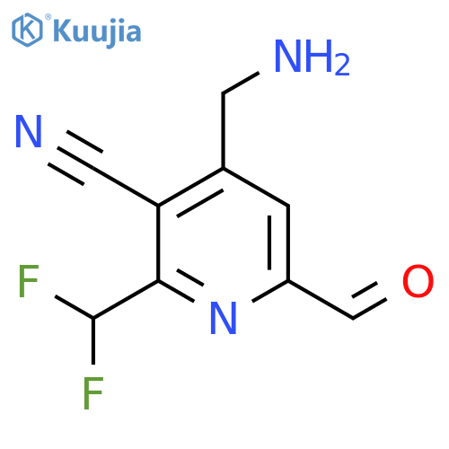 4-(Aminomethyl)-3-cyano-2-(difluoromethyl)pyridine-6-carboxaldehyde structure