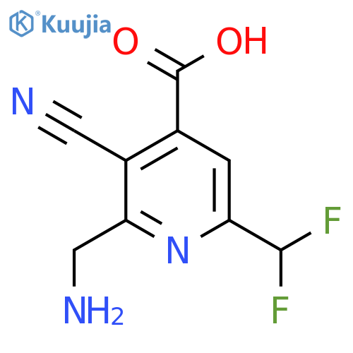 2-(Aminomethyl)-3-cyano-6-(difluoromethyl)pyridine-4-carboxylic acid structure
