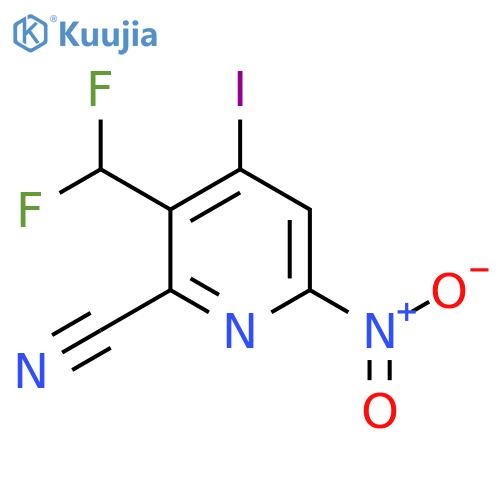 2-Cyano-3-(difluoromethyl)-4-iodo-6-nitropyridine structure