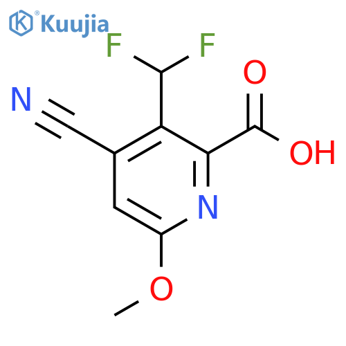 4-Cyano-3-(difluoromethyl)-6-methoxypyridine-2-carboxylic acid structure