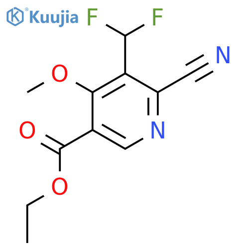 Ethyl 2-cyano-3-(difluoromethyl)-4-methoxypyridine-5-carboxylate structure
