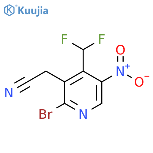 2-Bromo-4-(difluoromethyl)-5-nitropyridine-3-acetonitrile structure