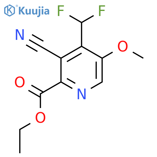 Ethyl 3-cyano-4-(difluoromethyl)-5-methoxypyridine-2-carboxylate structure