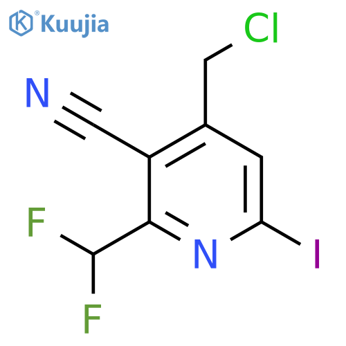 4-(Chloromethyl)-3-cyano-2-(difluoromethyl)-6-iodopyridine structure