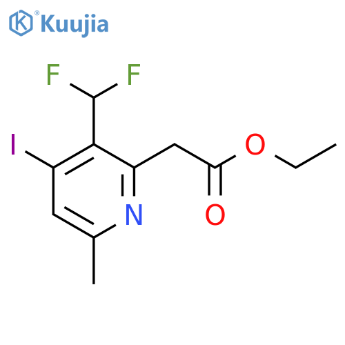 Ethyl 3-(difluoromethyl)-4-iodo-6-methylpyridine-2-acetate structure