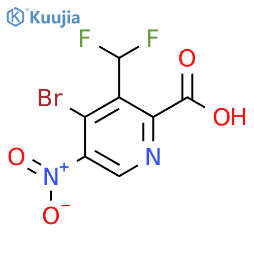 4-Bromo-3-(difluoromethyl)-5-nitropyridine-2-carboxylic acid structure