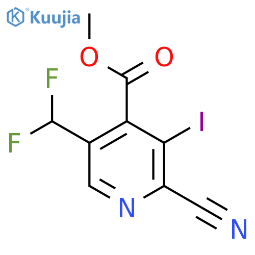 Methyl 2-cyano-5-(difluoromethyl)-3-iodopyridine-4-carboxylate structure