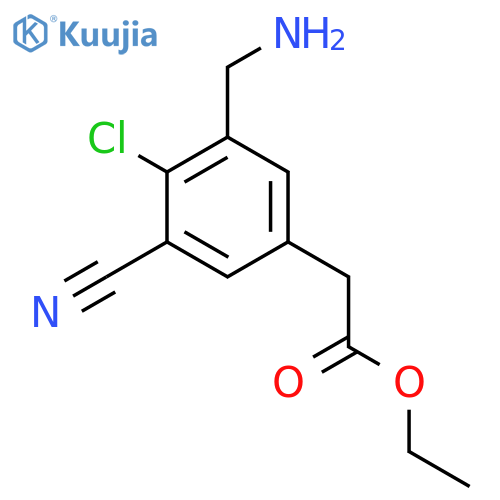Ethyl 3-aminomethyl-4-chloro-5-cyanophenylacetate structure