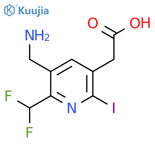 3-(Aminomethyl)-2-(difluoromethyl)-6-iodopyridine-5-acetic acid structure