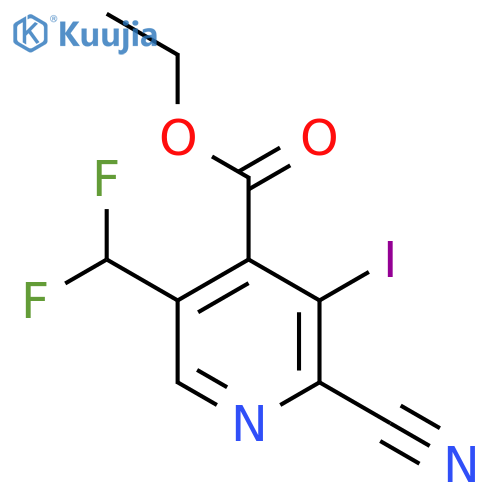 Ethyl 2-cyano-5-(difluoromethyl)-3-iodopyridine-4-carboxylate structure