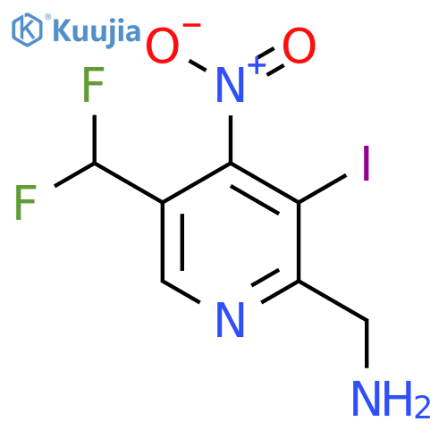 2-(Aminomethyl)-5-(difluoromethyl)-3-iodo-4-nitropyridine structure