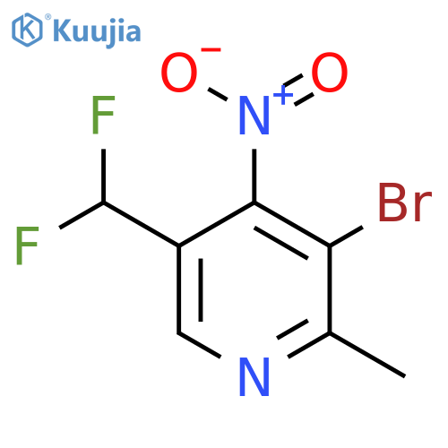 3-Bromo-5-(difluoromethyl)-2-methyl-4-nitropyridine structure