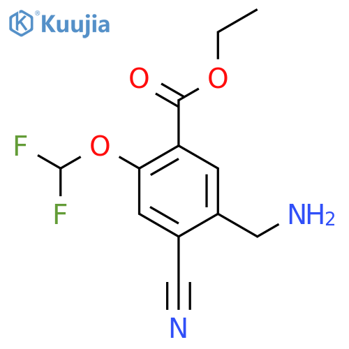Ethyl 5-aminomethyl-4-cyano-2-(difluoromethoxy)benzoate structure
