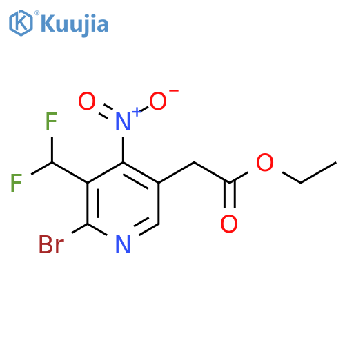 Ethyl 2-bromo-3-(difluoromethyl)-4-nitropyridine-5-acetate structure