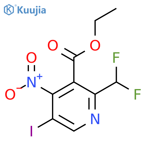 Ethyl 2-(difluoromethyl)-5-iodo-4-nitropyridine-3-carboxylate structure