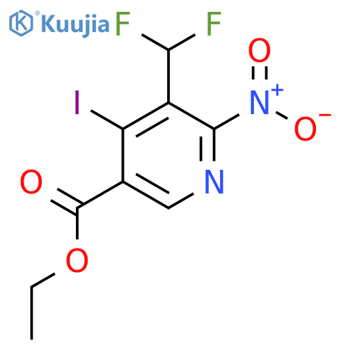 Ethyl 3-(difluoromethyl)-4-iodo-2-nitropyridine-5-carboxylate structure