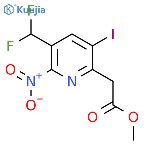 Methyl 3-(difluoromethyl)-5-iodo-2-nitropyridine-6-acetate structure