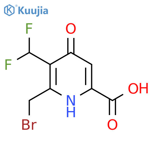 2-(Bromomethyl)-3-(difluoromethyl)-4-hydroxypyridine-6-carboxylic acid structure