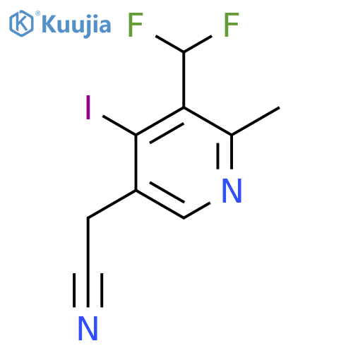 3-(Difluoromethyl)-4-iodo-2-methylpyridine-5-acetonitrile structure