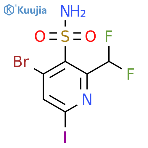 4-Bromo-2-(difluoromethyl)-6-iodopyridine-3-sulfonamide structure