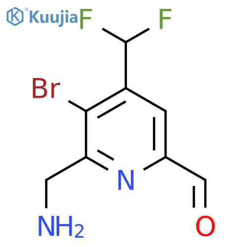 2-(Aminomethyl)-3-bromo-4-(difluoromethyl)pyridine-6-carboxaldehyde structure